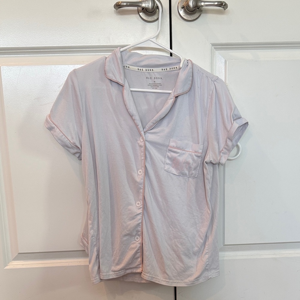 Rae Dunn BRIDE pajama SET White and Light Pink